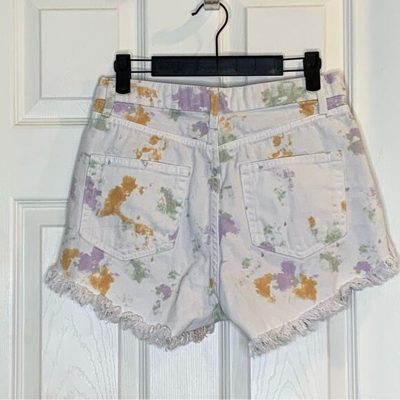 Wild Fable High-Rise Frayed Jean Shorts Paint Splatter Size 2 - Picture 2 of 10